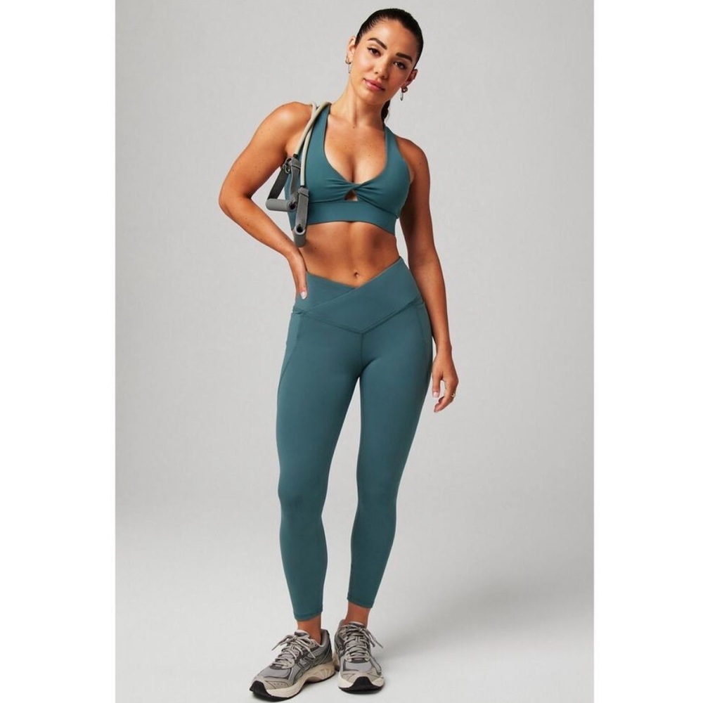 Fabletics Oasis PureLuxe Workout Set - Blue Spruce